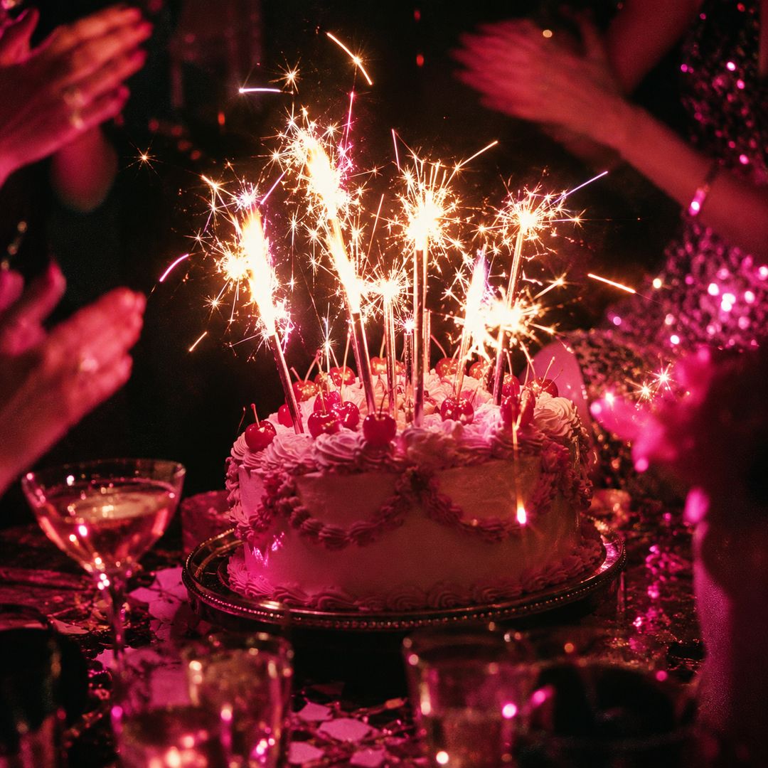 Cake covered in sparklers
