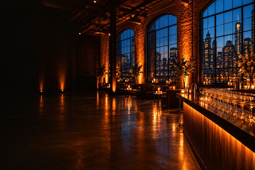 Empty loft at night